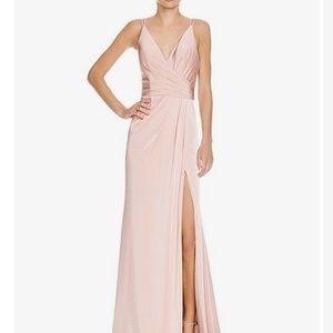 Pink Prom Satin Maxi Dress